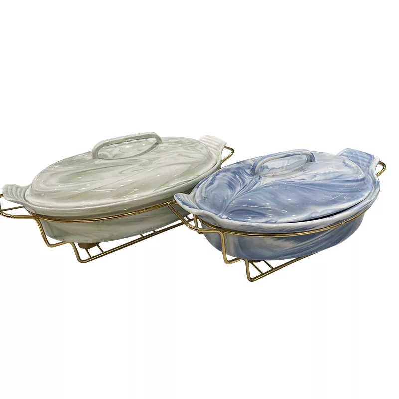 Elegantný mramorový keramický tanier