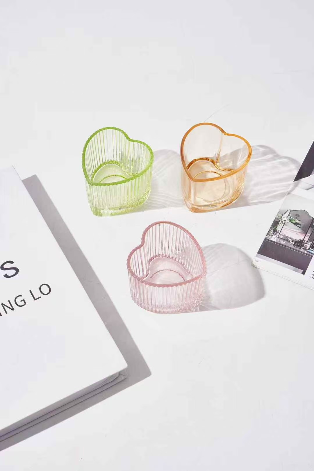 Love-shaped Glass Candle Holder