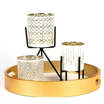 Luxusný držiak na sklenenú sviečku